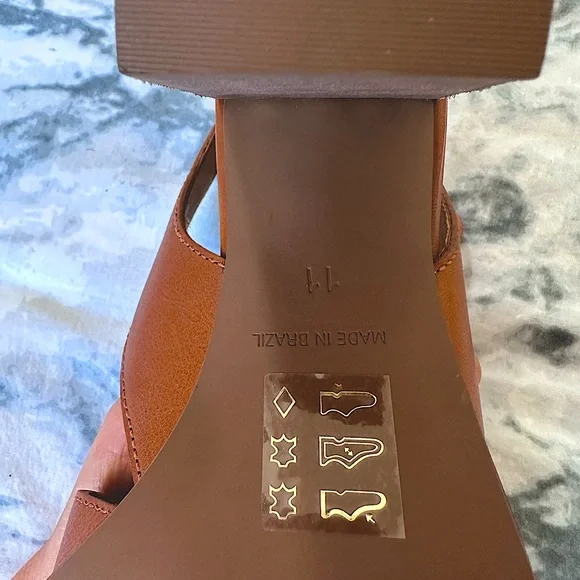 Madewell Brown Leather Sandal Block Heels - Picture 3 of 5